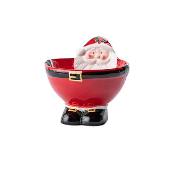 Keramička zdjela za mačke u božićnom stilu Djeda Božićnjaka, 3D karikatur dizajn s zaštitom vrata, dekorativni stolni komad za pohranu