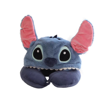 U formos pūkuotos pagalvėlė su gobtuvu Cartoon Stitch dizainu, Crystal Velvet audinys, poliesterio užpildas, suaugusiems