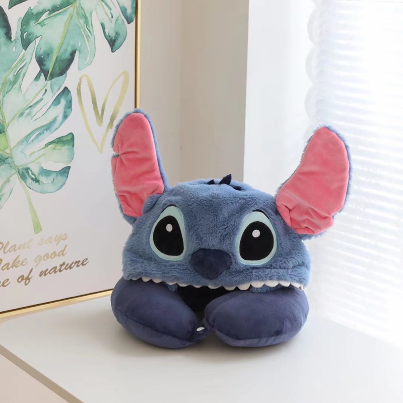 U formos pūkuotos pagalvėlė su gobtuvu Cartoon Stitch dizainu, Crystal Velvet audinys, poliesterio užpildas, suaugusiems