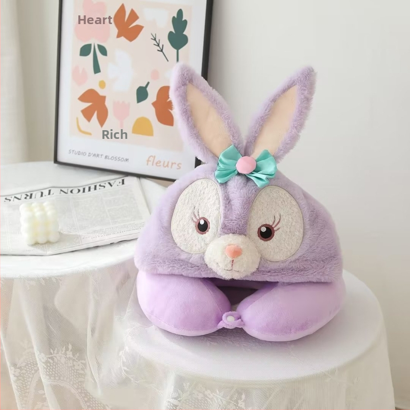 U formos pūkuotos pagalvėlė su gobtuvu Cartoon Stitch dizainu, Crystal Velvet audinys, poliesterio užpildas, suaugusiems