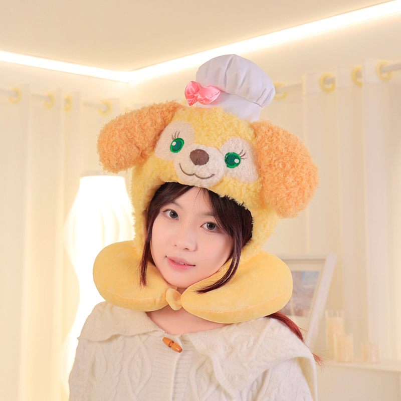 U formos pūkuotos pagalvėlė su gobtuvu Cartoon Stitch dizainu, Crystal Velvet audinys, poliesterio užpildas, suaugusiems