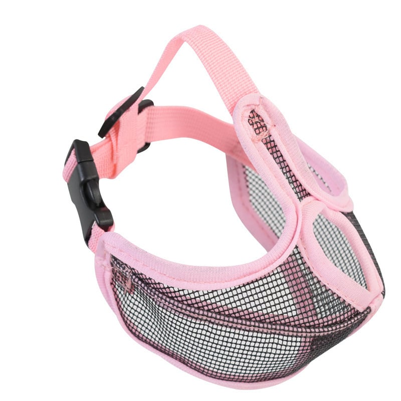 Francia bulldog pofa-maszka — nylon hálóval készült kutyamáska, anti-evés és anti-harapás védelemmel, szalagzárás