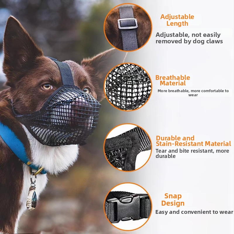 Psí muzzle na prevenciu uhryznutí a olizovania, kompatibilný s labradorom a corgijem