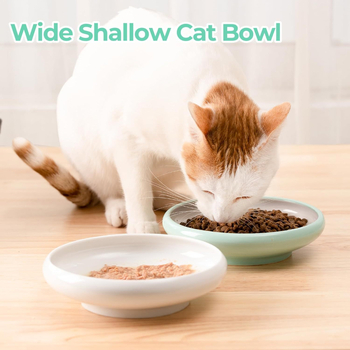 Керамична котешка купа с ергономична защита на шията – купа за храна и вода за домашни любимци