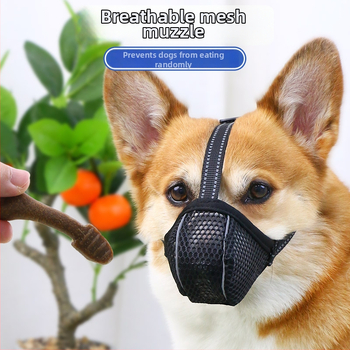 Náhubok pre psa s kompletným krytím, priedušná sieťka, proti hryzeniu a štekaniu, vhodné pre Corgi a Shiba Inu