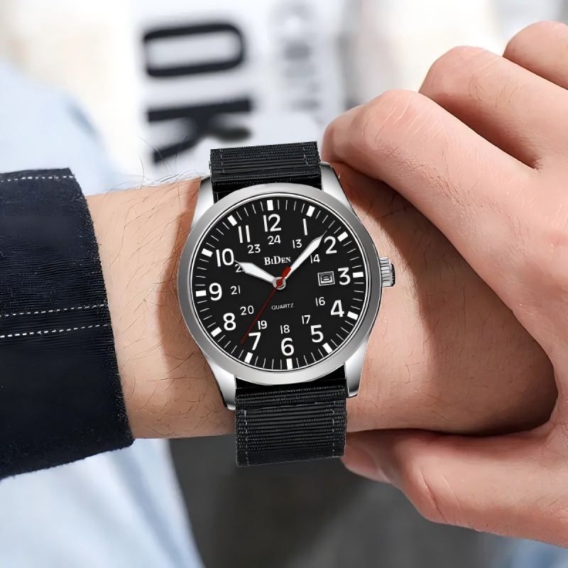 Biden sportos quartz óra nylon szíjjal, 30 m vízállóság, modell 0550, SL28 mozgás