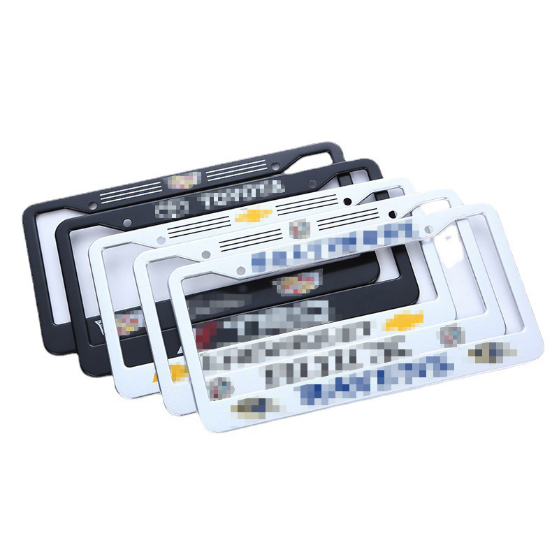 Rendszámtábla keret alumíniumötvözetből, logó szitanyomással; Yu Shuo, modell YS-2205, általános kompatibilitás, feldolgozás testreszabása elérhető