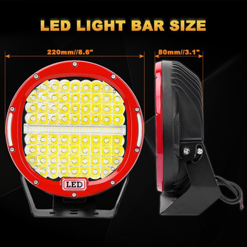 Autó LED munkalámpa, 384W, alumíniumötvözet test, 9-30V, univerzális kompatibilitás, kör alakú spotlámpa