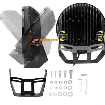 Autó LED munkalámpa, 384W, alumíniumötvözet test, 9-30V, univerzális kompatibilitás, kör alakú spotlámpa