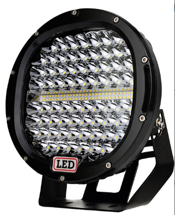 Autó LED munkalámpa, 384W, alumíniumötvözet test, 9-30V, univerzális kompatibilitás, kör alakú spotlámpa
