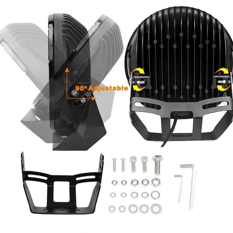 Autó LED munkalámpa, 384W, alumíniumötvözet test, 9-30V, univerzális kompatibilitás, kör alakú spotlámpa