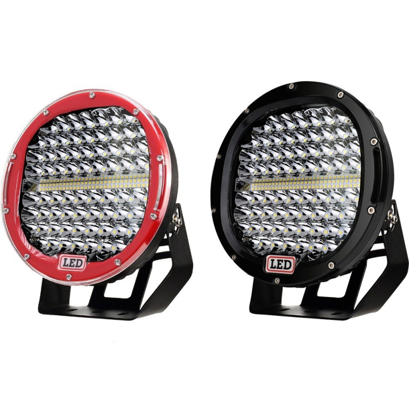 Autó LED munkalámpa, 384W, alumíniumötvözet test, 9-30V, univerzális kompatibilitás, kör alakú spotlámpa