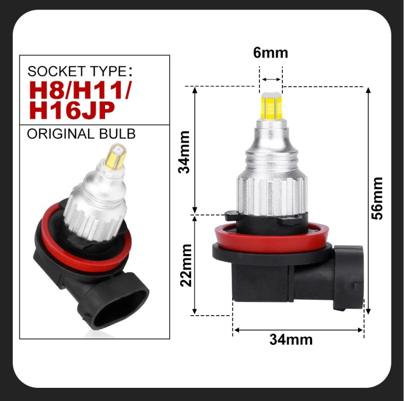 LED фар за мъгла, модел PSX26W/H11/9005/H7, корпус от медно-авиационен алуминий, 20W, 12V