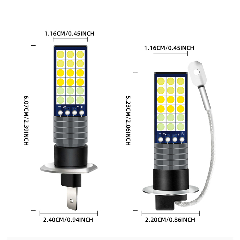 LED svjetla za maglu za vozila – trobojna, model 3030, 12V, aluminijsko kućište