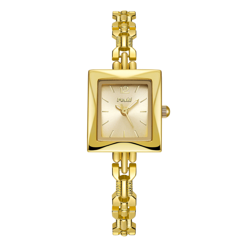 Női kvarcóra, négyzetes számlap, ötvözet tokkal és szíjjal, SL28D mechanizmus