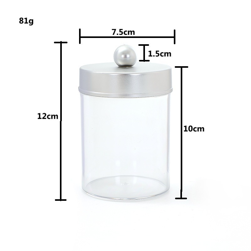 Pamutpálcika tároló doboz, akril, porvédett fedél, modern minimalista átlátszó dizájn, logónyomtatás és testreszabás elérhető