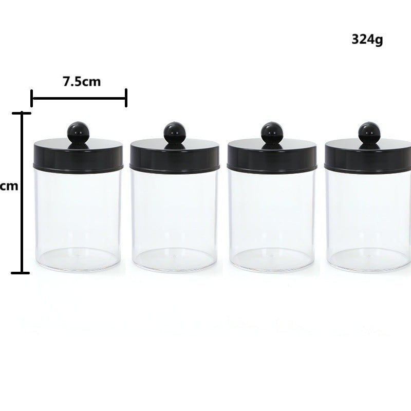 Pamutpálcika tároló doboz, akril, porvédett fedél, modern minimalista átlátszó dizájn, logónyomtatás és testreszabás elérhető