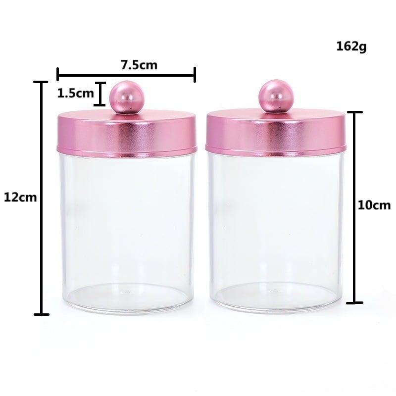 Pamutpálcika tároló doboz, akril, porvédett fedél, modern minimalista átlátszó dizájn, logónyomtatás és testreszabás elérhető