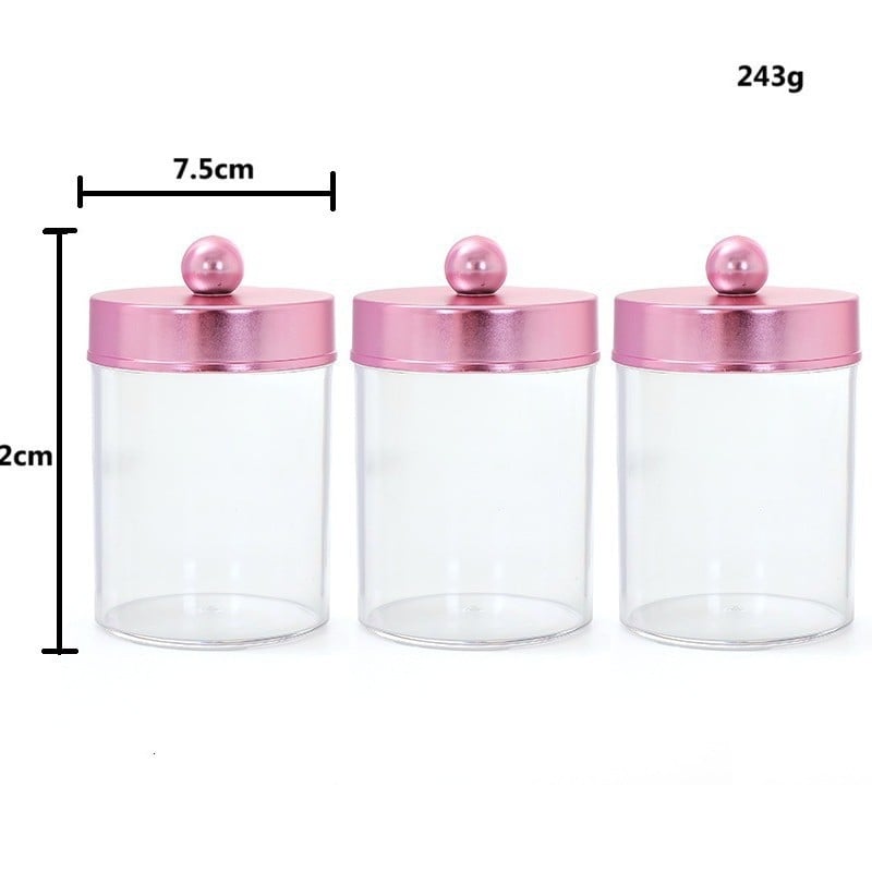 Pamutpálcika tároló doboz, akril, porvédett fedél, modern minimalista átlátszó dizájn, logónyomtatás és testreszabás elérhető