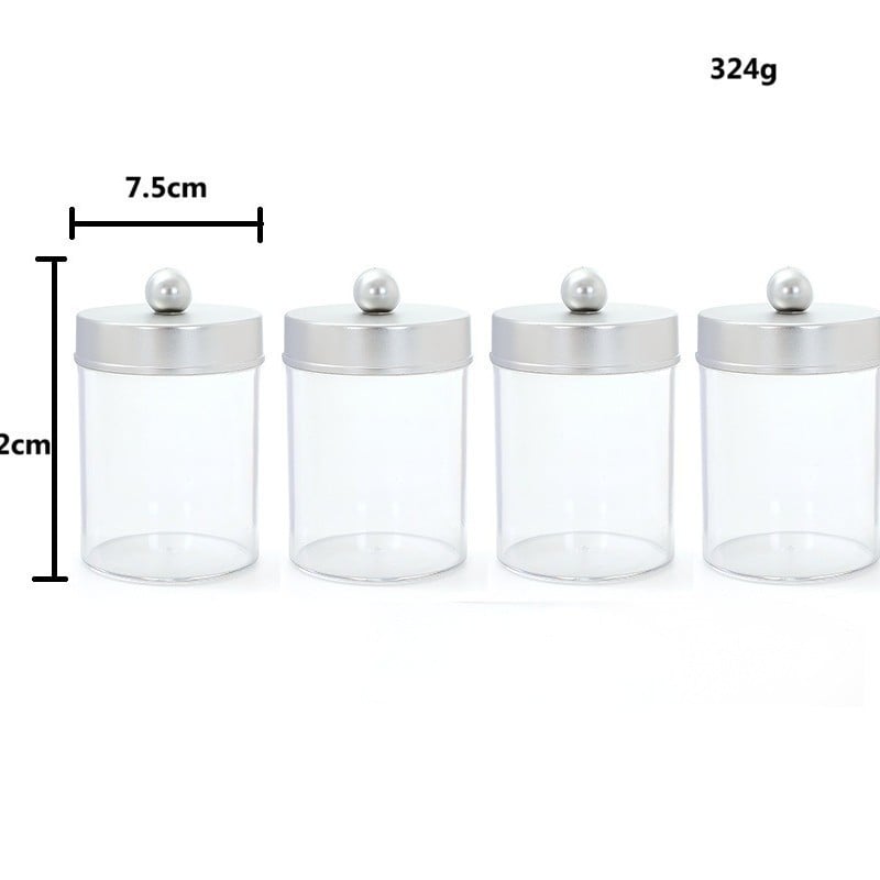 Pamutpálcika tároló doboz, akril, porvédett fedél, modern minimalista átlátszó dizájn, logónyomtatás és testreszabás elérhető