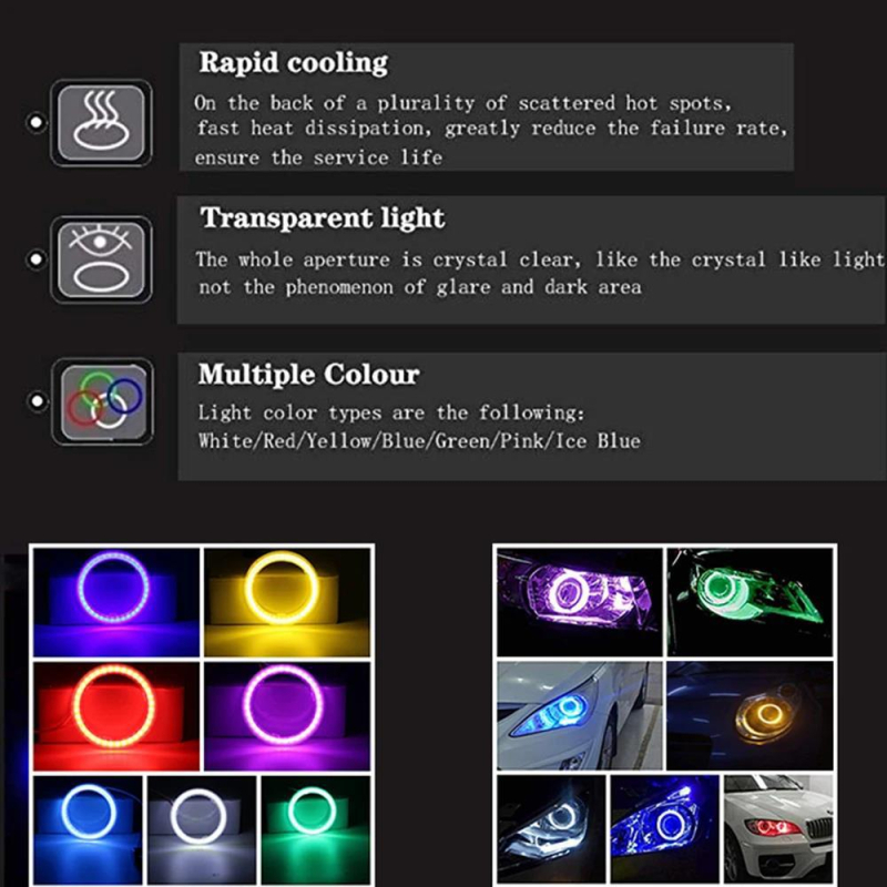 LED svjetlo za maglu s COB izvorom, 5W, 9-30V, Angel Eyes, Retrofit kompatibilno