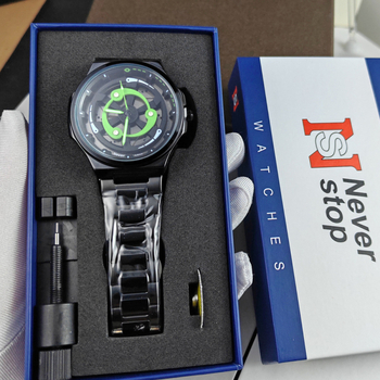 Kvarc karóra naptárral, analóg-digitális kijelzővel, 3ATM vízállóság, rozsdamentes acél szíj