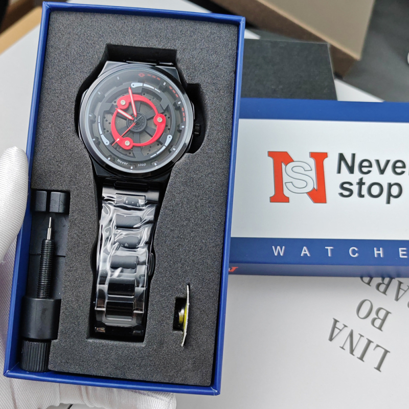 Kvarc karóra naptárral, analóg-digitális kijelzővel, 3ATM vízállóság, rozsdamentes acél szíj