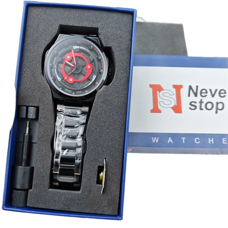 Kvarc karóra naptárral, analóg-digitális kijelzővel, 3ATM vízállóság, rozsdamentes acél szíj