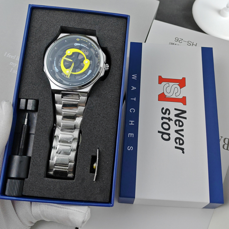 Kvarc karóra naptárral, analóg-digitális kijelzővel, 3ATM vízállóság, rozsdamentes acél szíj