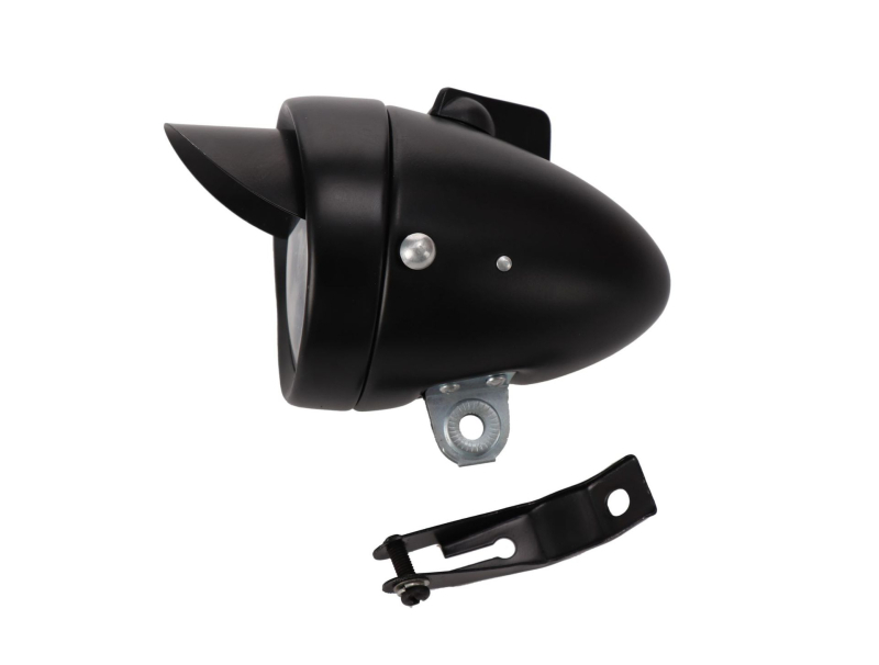 Lampa frontală de bicicletă cu vizier, stil retro, pentru bicicletă de plajă, înaltă luminozitate, rază lungă, 1 LED, corp metalic