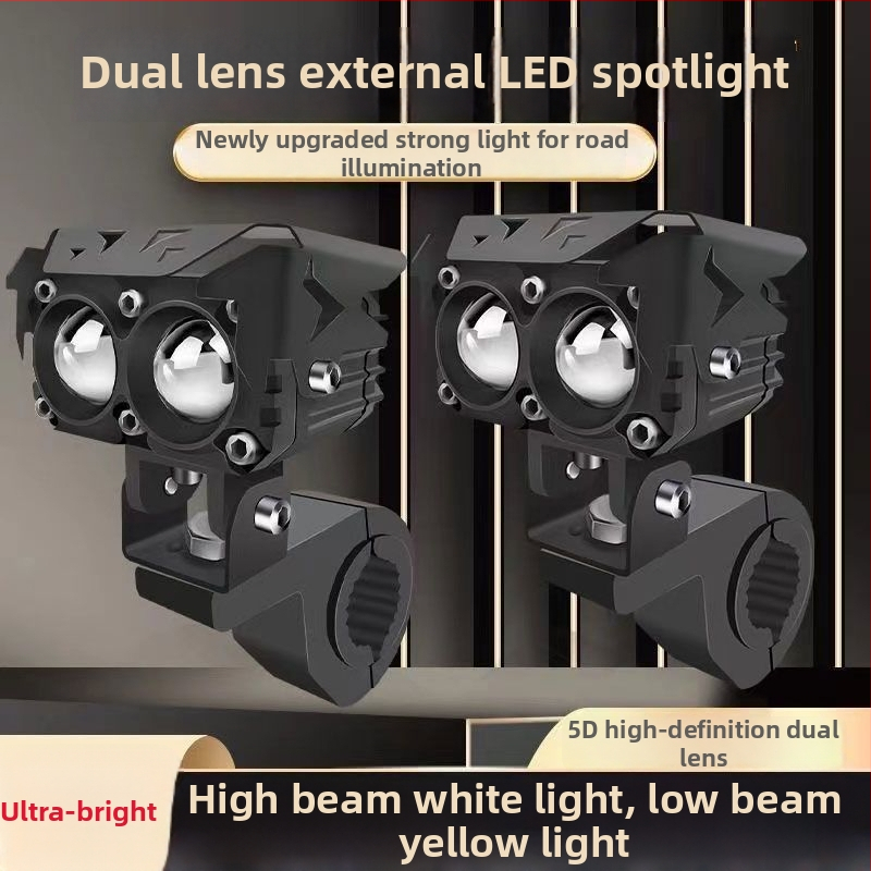 LED lukturi elektriskajiem transportlīdzekļiem – ārkārtīgi spilgts LED lukturis motobraucējam ar lēcu, zibens prožektors, ceļa apgaismojums trīsriteņu elektrotransportam