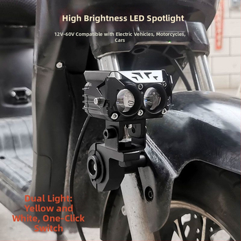 LED priekšējā gaisma elektriskajiem transportlīdzekļiem — ārkārtīgi spilgts stars, motocikla lēca, zibspuldzes lukturi, saderīgs ar trīsriteņa elektriskajiem transportlīdzekļiem