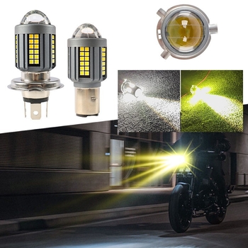 Motociklist LED prednje svjetlo H4 BA20D, dvobojno, aluminijsko kućište, leća, 9–80V, 0,18A, vijek trajanja 5.000.000 h