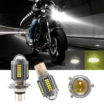 Motociklist LED prednje svjetlo H4 BA20D, dvobojno, aluminijsko kućište, leća, 9–80V, 0,18A, vijek trajanja 5.000.000 h