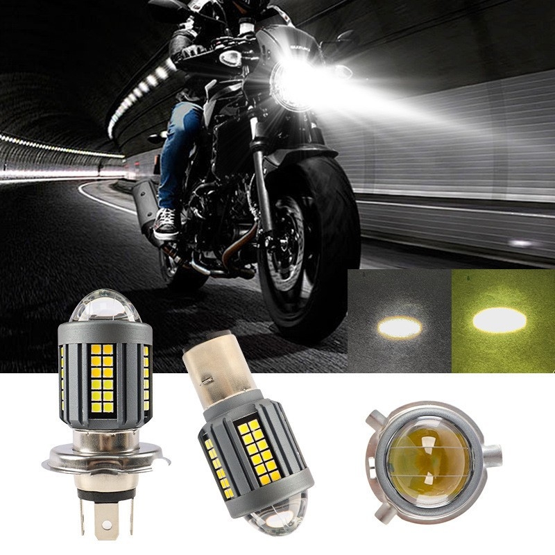Motociklist LED prednje svjetlo H4 BA20D, dvobojno, aluminijsko kućište, leća, 9–80V, 0,18A, vijek trajanja 5.000.000 h
