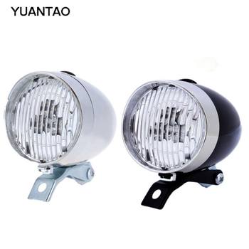 Lampa frontală pentru bicicletă cu 3 LED-uri, alimentare pe baterie, design retro pentru ciclismul de noapte