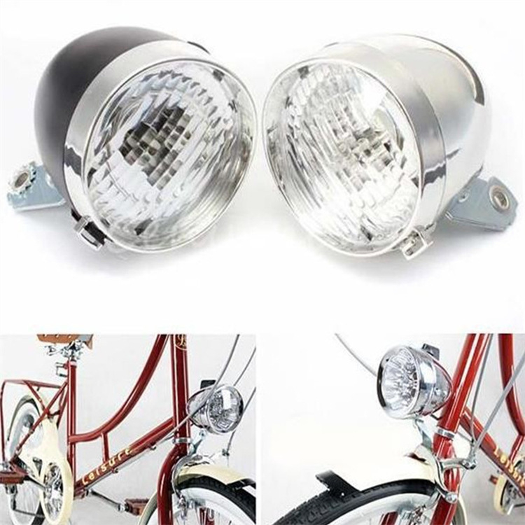 Lampa frontală pentru bicicletă cu 3 LED-uri, alimentare pe baterie, design retro pentru ciclismul de noapte