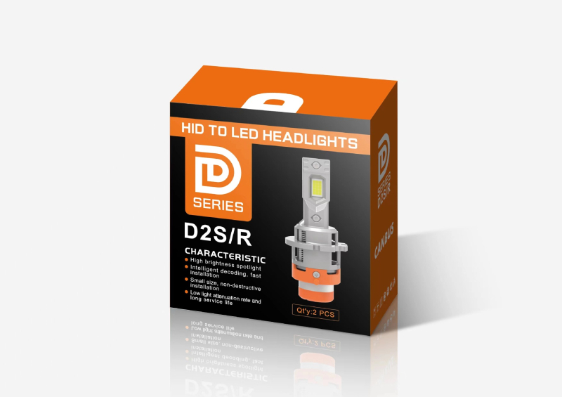 Автомобилен LED фар | 1:1 оригинално ксеноново заместване | Съвместим с D2S/D2R/D4S/D4R | 45W при 12V | 5500 lm | алуминиев корпус