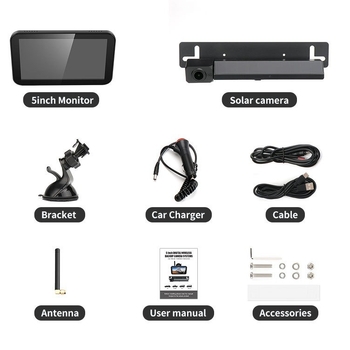 SV Bežična kamera za vozilo s monitorjem i zaznavanjem mrtvih kutova, rezolucija 1080p/720p/480p, kut gledanja 110°, AV video signal, model My-503+s219