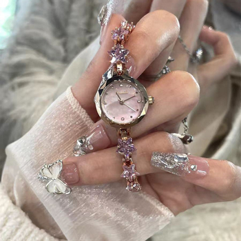 Dishido ženski kvarcni sat s rhinestones, brojčanik 20 mm, debljina 6,5 mm, okrugla kućišta, vodootpornost 10 m