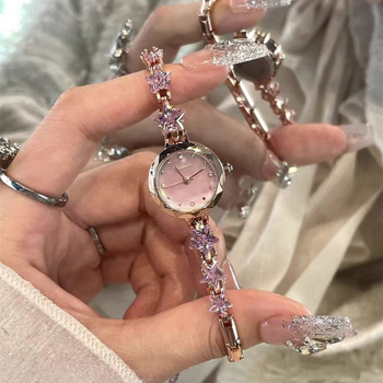 Dishido ženski kvarcni sat s rhinestones, brojčanik 20 mm, debljina 6,5 mm, okrugla kućišta, vodootpornost 10 m
