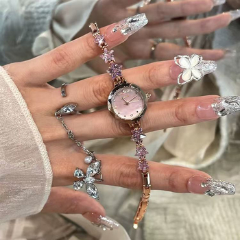 Dishido ženski kvarcni sat s rhinestones, brojčanik 20 mm, debljina 6,5 mm, okrugla kućišta, vodootpornost 10 m