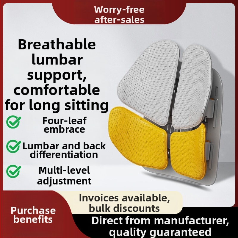 Jostas atbalsta spilvens sēdvietai: elpojošs tīkls, pildījums: sūklis, ergonomisks jostas atbalsts, universāls automobiļiem, minimālistisks stils