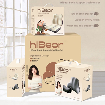 Hal bear muguras lejasdaļas atbalsta spilvens automašīnai un birojā, atmiņas putas, minimālisma stils, universāla saderība