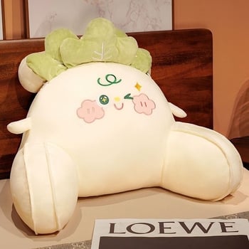 Perne lombare cu spate mare și pernă mică, husă detașabilă și lavabilă, umplutură PP bumbac, broderie florală, stil desen animat