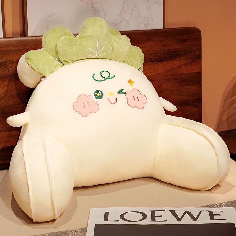 Perne lombare cu spate mare și pernă mică, husă detașabilă și lavabilă, umplutură PP bumbac, broderie florală, stil desen animat