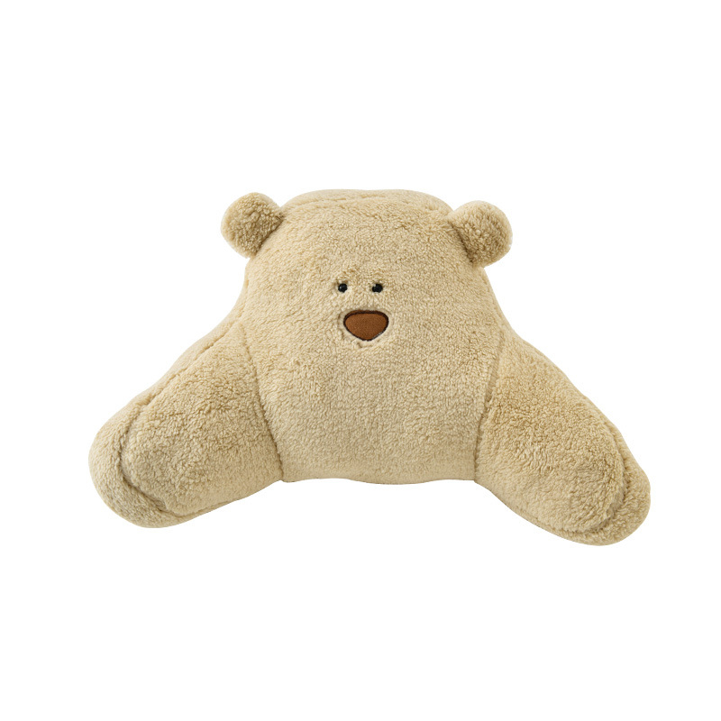 Automašīnas sēdekļa spilvens četrām sezonām, lāču raksts ar integrētu jostas atbalstu, izgatavots no īsa plīša un kokvilnas pildījuma.