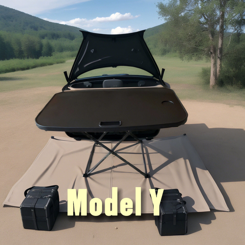 Τραπεζάκι αυτοκινήτου για κάμπινγκ, αναδιπλούμενο και φορητό, κατασκευή από μέταλλο/πλαστικό/ξύλο, ενσωματωμένη εγκατάσταση, λειτουργία αποθήκευσης