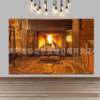 Ziemassvētku kamīna un Ziemassvētku eglītes foto fons, Ziemassvētku rotājumi un aksesuāri ģimenes ballītei, foto fona audums