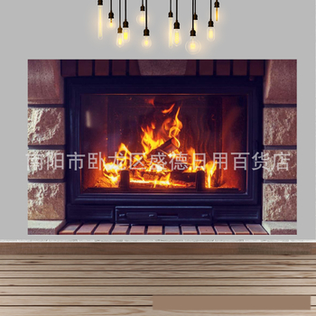 Ziemassvētku kamīna un Ziemassvētku eglītes foto fons, Ziemassvētku rotājumi un aksesuāri ģimenes ballītei, foto fona audums